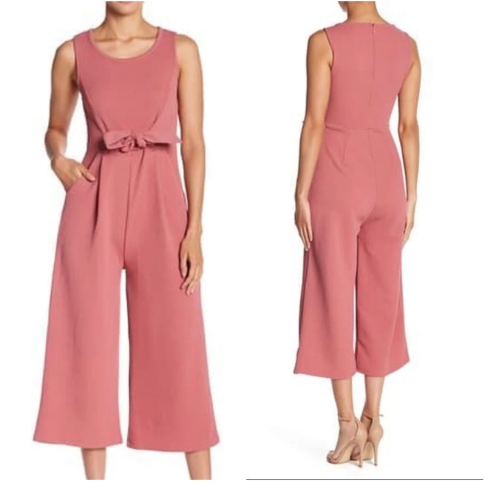 Romeo & Juliet Couture sleeveless pink jumpsuit size small coastal preppy